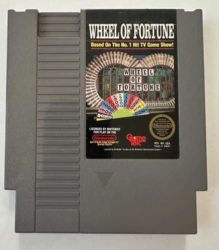 Wheel of Fortune NES Game Clean Label Loose Tested