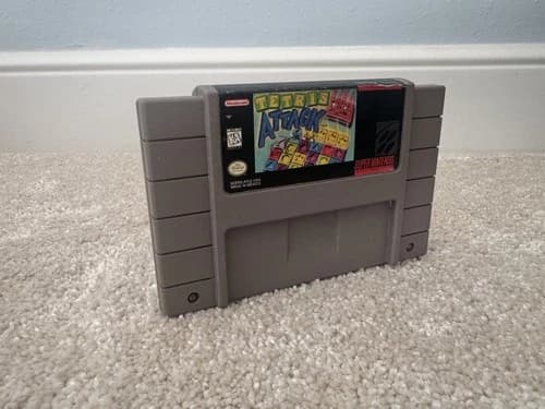 Super Nintendo SNES Tetris Attack Video Game Tested Working