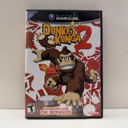 Donkey Konga 2 (Nintendo GameCube, 2005) - Tested and Complete in Box (CIB)