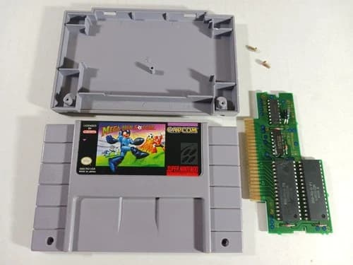 Mega Man Soccer Super Nintendo SNES Authentic Cleaned Pins Tested Megaman Capcom