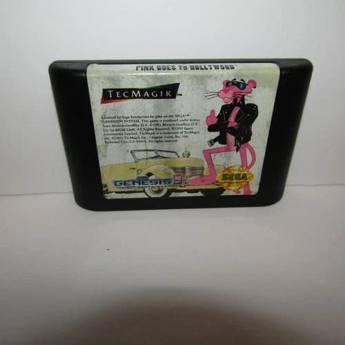 Pink Goes to Hollywood Sega Genesis Video Game Cartridge Only Tested & Working
