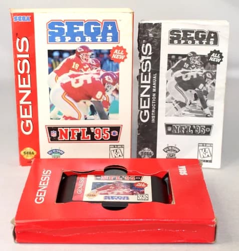 NFL '95 Sega Genesis Complete CIB Authentic! Good Condition! Nice!