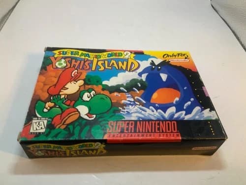 Super Mario World 2 Yoshi's Island Includes box cartridge inserts and manual