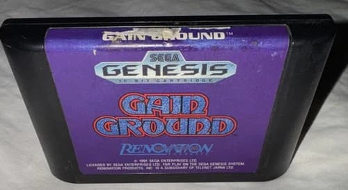 GAIN GROUND (Sega Genesis, 1991) Tested US Cartridge Scratched Label