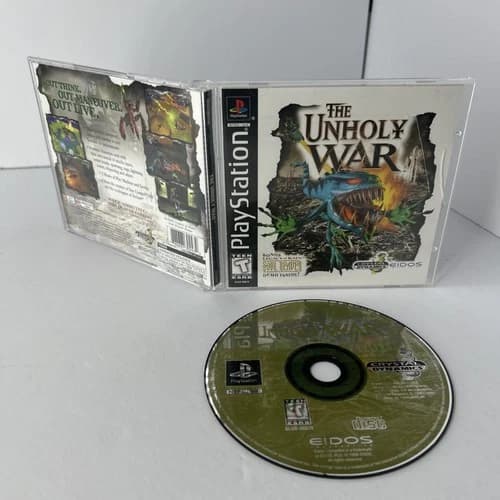 The Unholy War Eidos Sony Playstation 1 PS1condition COMPLETE+reg card!