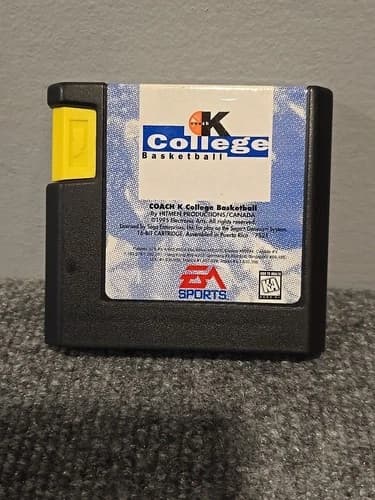 Coach K College Basketball (Sega Genesis, 16 Bit, 1995) Cartridge Only