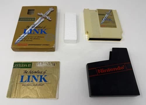 Zelda II 2 The Adventure of Link Gold COMPLETE CIB Round Seal Nintendo NES