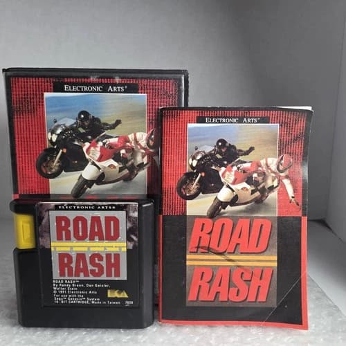 Road Rash Sega Genesis 1992 Complete In Box CIB Tested Electronic Arts OEM Clean