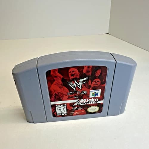 WWF Attitude (Nintendo 64, 1999) Cart Only N64 Old Block Buster Video Rental