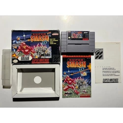 Super Smash T.V. (SNES Super Nintendo) CIB Complete Works Authentic🔥