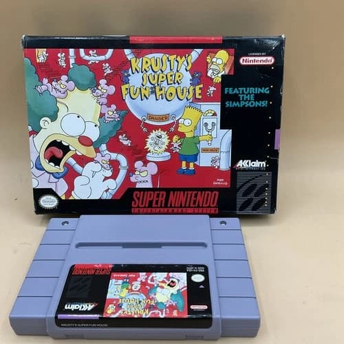 Krusty's Super Fun House (Super Nintendo SNES, 1992) - CIB w/ Manual