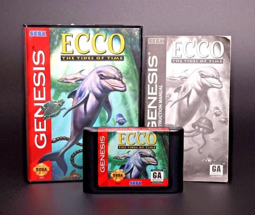 Ecco: The Tides of Time Sega Genesis CIB Complete Authentic Tested Working