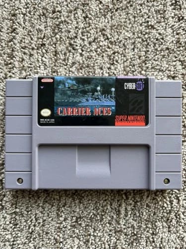 Carrier Aces (Super Nintendo Entertainment System, 1995) SNES Tested Works Well