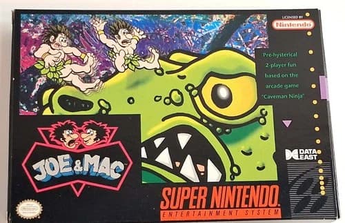 Joe & Mac (Super Nintendo SNES) CIB W/ Game, Manual, Inserts + protector case