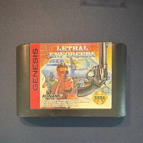 Konami Lethal Enforcers Sega Genesis Game Cartridge 1993 NTSC-U/C
