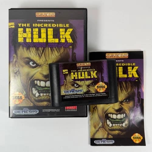 The Incredible Hulk Sega Genesis Complete w/ Manual CIB - AMAZING CONDITION