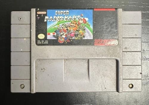 Nintendo Super Mario Kart Racing Multiplayer SNES Cartridge NTSC-U/C 1992