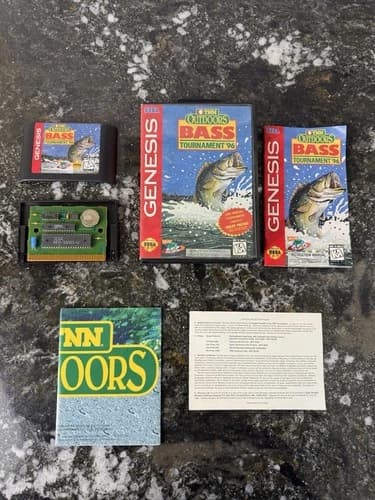 TNN Outdoors Bass Tournament '96 (Sega Genesis, 1996) COMPLETE CIB NICE!!