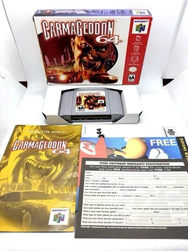 N64 CARMAGEDDON 64 CIB Complete Box Game Nintendo 64 Rare Titus