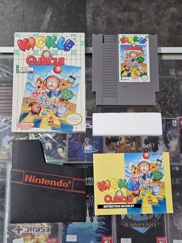 Kickle Cubicle NES Nintendo, 1990 Complete CIB Game Manual Box Authentic TESTED