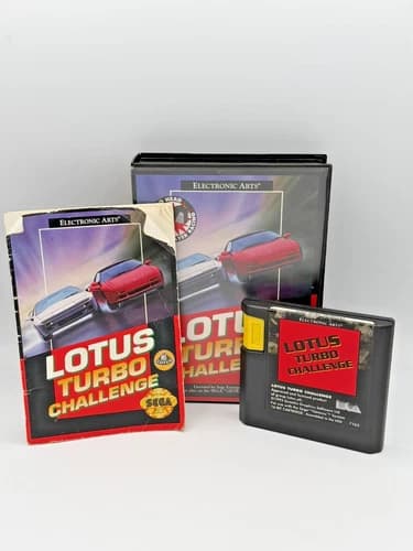 Lotus Turbo Challenge Sega Genesis CIB Complete Tested Working Manual Writing