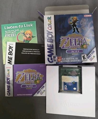 Legend of Zelda Oracle of Ages CIB Box Complete Nintendo Game Boy Color GBC