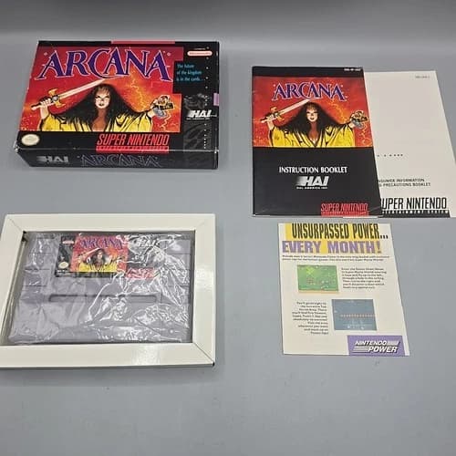 Arcana (Super Nintendo Entertainment System SNES) Complete With Manual CIB