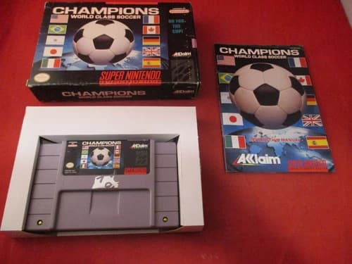 Champions World Class Soccer (Super Nintendo SNES) COMPLETE w/ Box manual game