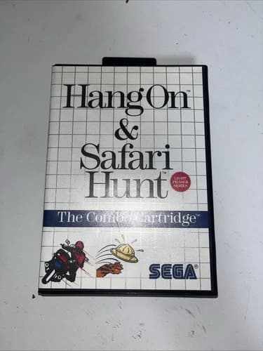 Sega Hang On and Safari Hunt Combo Mega Cartridge for Master System 1986