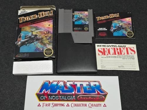 NES Nintendo TIGER-HELI Complete CIB Box Game Reg Card Round Black Seal