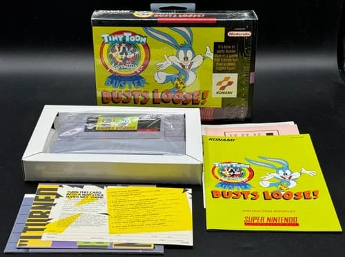 Tiny Toon Adventures Buster Busts Loose Nintendo SNES CIB Complete Authentic