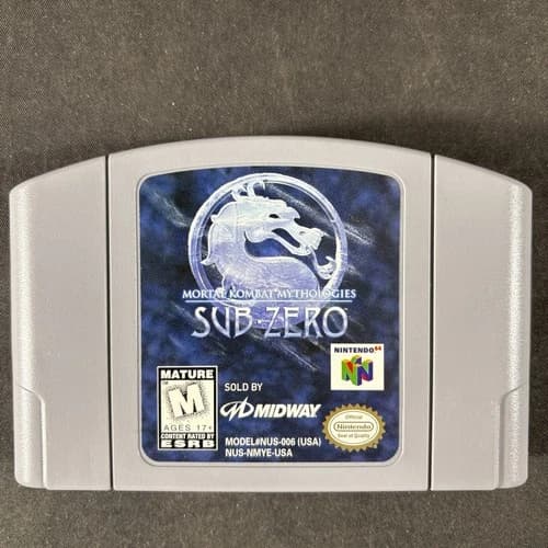 MORTAL KOMBAT MYTHOLOGIES SUB-ZERO TESTED WORKING N64 NINTENDO MIDWAY RETRO