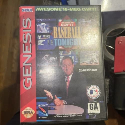 ESPN Baseball Tonight Video Game (Sega Genesis, 1994) CIB W Manual Tested