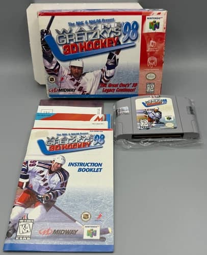 Wayne Gretzky's 3D Hockey 98 Nintendo 64 N64 CIB Complete W/ Manual Authentic