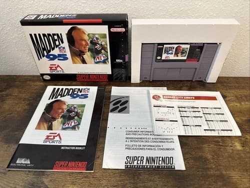 Madden NFL 96 SNES Super Nintendo Football with Manual CIB COMPLETE IN BOX