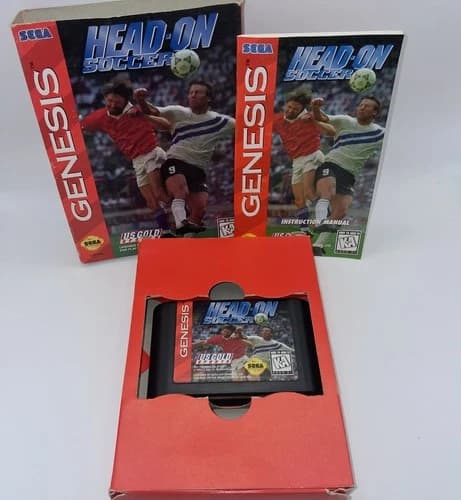 Head-On Soccer Genesis Complete CIB Box Manual Cart