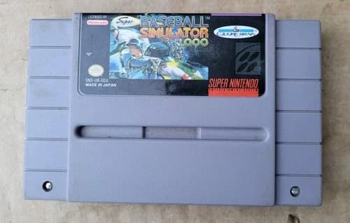 Super Baseball Simulator 1.000 (Super Nintendo Video Game) Authentic, Tested