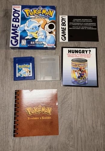 Pokemon Blue Version (Game Boy) COMPLETE!!! NEW BATTERY WORKS GREAT!!