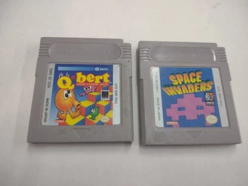 2 Cartridges: Q*bert & Space Invaders for Game Boy & GBC, Tested and Working
