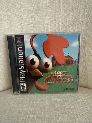 Mort the Chicken (Sony Playstation 1, 2000) PS1 Black Label Complete w/Manual