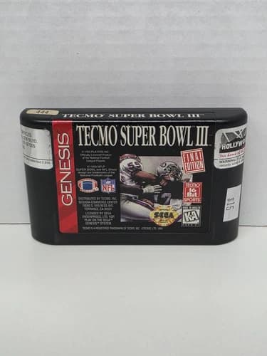 Sega Genesis Tecmo Super Bowl III 3 Final Edition Cartridge Only Tested Has Wear