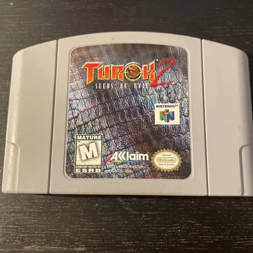 Nintendo 64 N64 Turok 2 Seeds of Evil Video Game Cartridge - Tested!