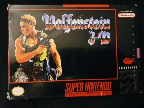 Wolfenstein 3D SNES Complete CIB Box Manual Inserts Tested Authentic Nintendo