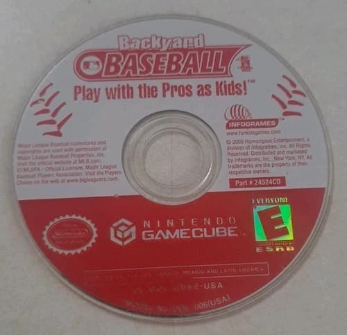 Backyard Baseball (Nintendo GameCube, 2003) Disc Only- Non-working Needs Buffed