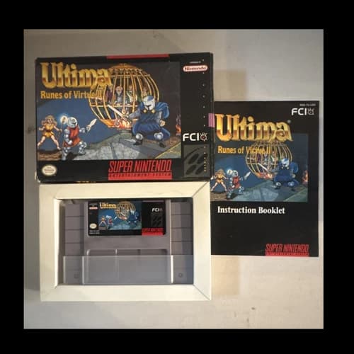 Ultima: Runes of Virtue II (SNES, FCI) Boxed w/ Manual, self-tested-works