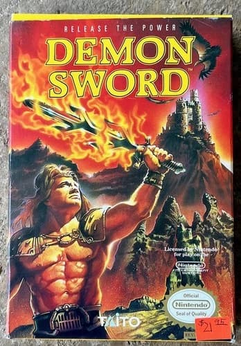 NES Demon Sword Complete in Box with Manual and All Inserts