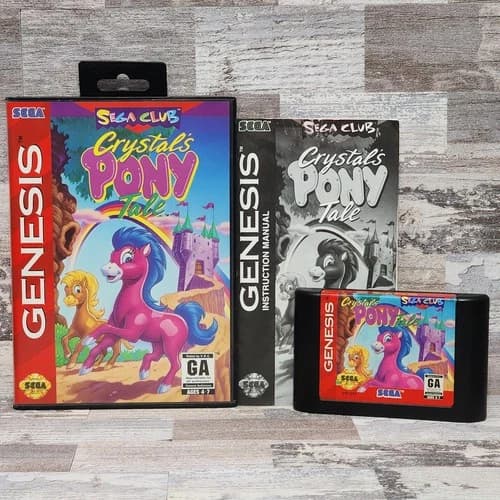 Crystal's Pony Tale (Sega Genesis) CIB Complete Game, Case and Manual, Sega Club