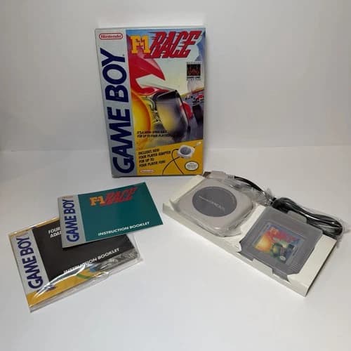F-1 Race (Nintendo Game Boy) Complete Authentic CIB Racing Game Four Player Adap