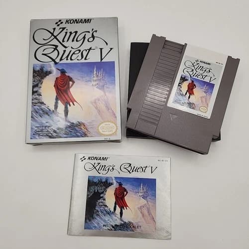 King's Quest V 5 NES AUTHENTIC - CIB with Manual and Styrofoam Tested!
