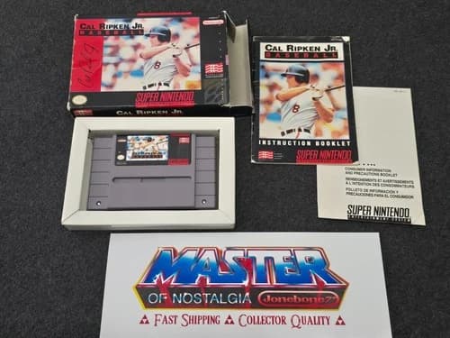 SNES CAL RIPKEN JR. Baseball Complete CIB Box Game MLB Super Nintendo Rare HOF
